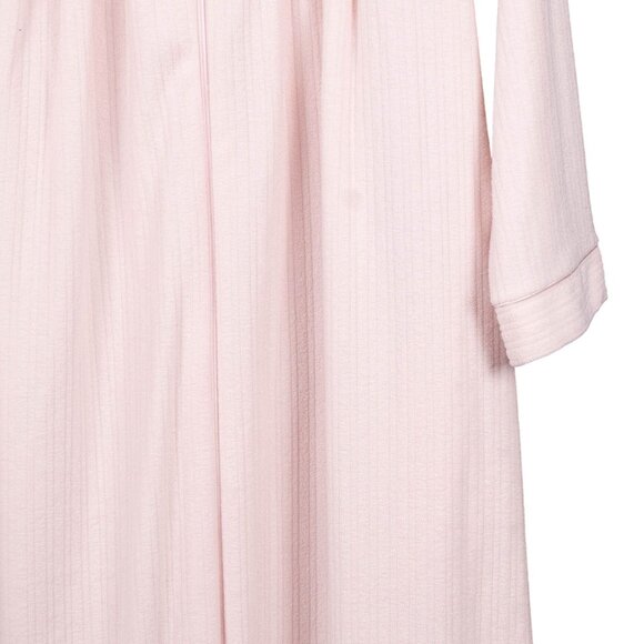 Miss Elaine Robe M Womens Pink Zip Up Embroidered Long Sleeve Pockets Tassel - Picture 3 of 7